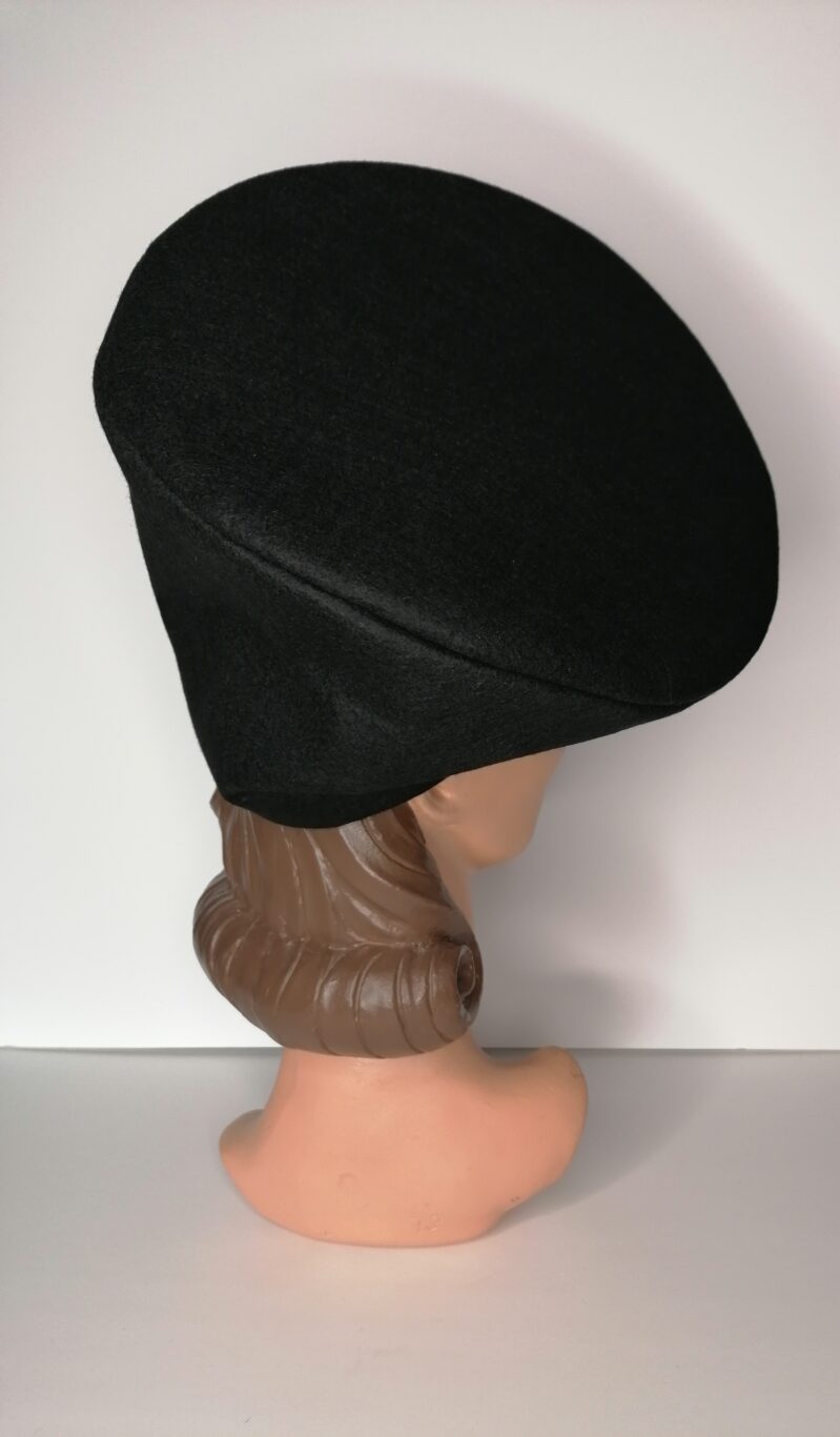 BLACK 1940'S OVERSIZED TILT BERET - Image 8